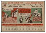1956 Topps Baseball #158 Wally Post Reds EX-MT Gray 528215
