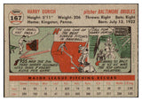 1956 Topps Baseball #167 Harry Dorish Orioles EX-MT Gray 528218