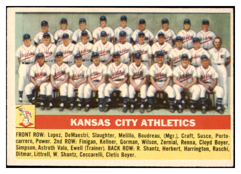 1956 Topps Baseball #236 Kansas City A's Team EX-MT 528240