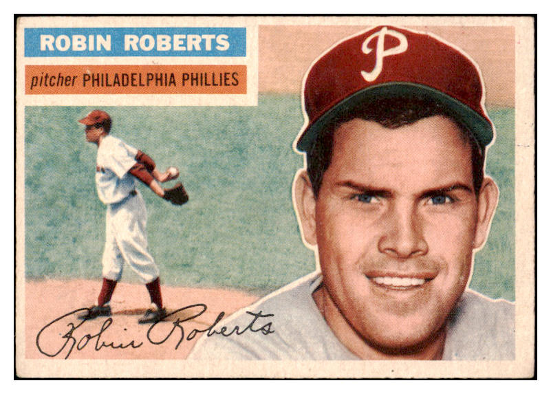 1956 Topps Baseball #180 Robin Roberts Phillies EX-MT Gray 528243