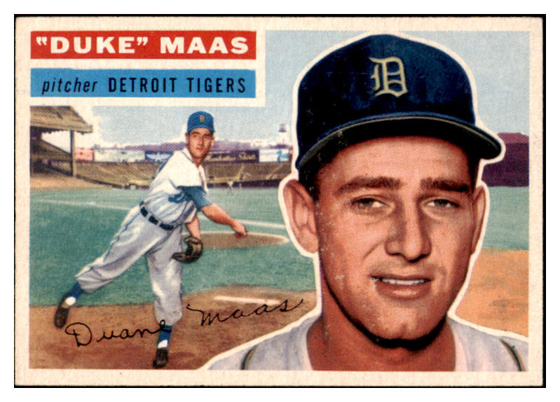 1956 Topps Baseball #057 Duke Maas Tigers EX-MT White 528255