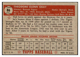 1952 Topps Baseball #086 Ted Gray Tigers EX 528272