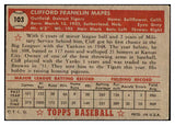 1952 Topps Baseball #103 Cliff Mapes Tigers EX 528274