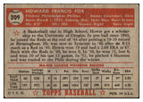 1952 Topps Baseball #209 Howie Fox Phillies VG-EX 528282