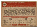 1952 Topps Baseball #108 Jim Konstanty Phillies VG-EX 528294