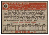 1952 Topps Baseball #208 Marlin Stuart Tigers EX-MT 528299