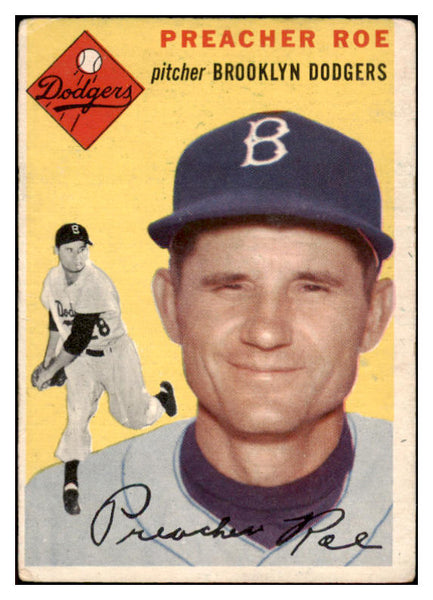 1954 Topps Baseball #014 Preacher Roe Dodgers VG 528309