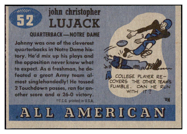 1955 Topps Football #052 Johnny Lujack Notre Dame VG-EX/EX 528312