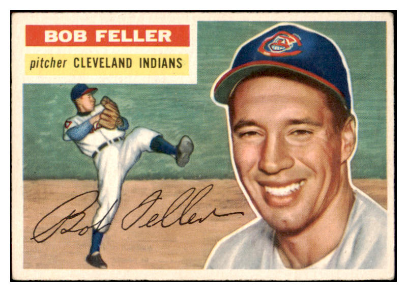 1956 Topps Baseball #200 Bob Feller Indians EX+ 528319