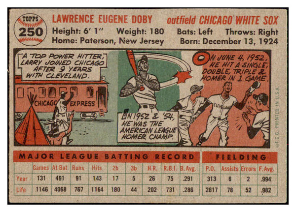 1956 Topps Baseball #250 Larry Doby White Sox EX+/EX-MT 528340