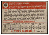 1952 Topps Baseball #208 Marlin Stuart Tigers EX-MT 528353