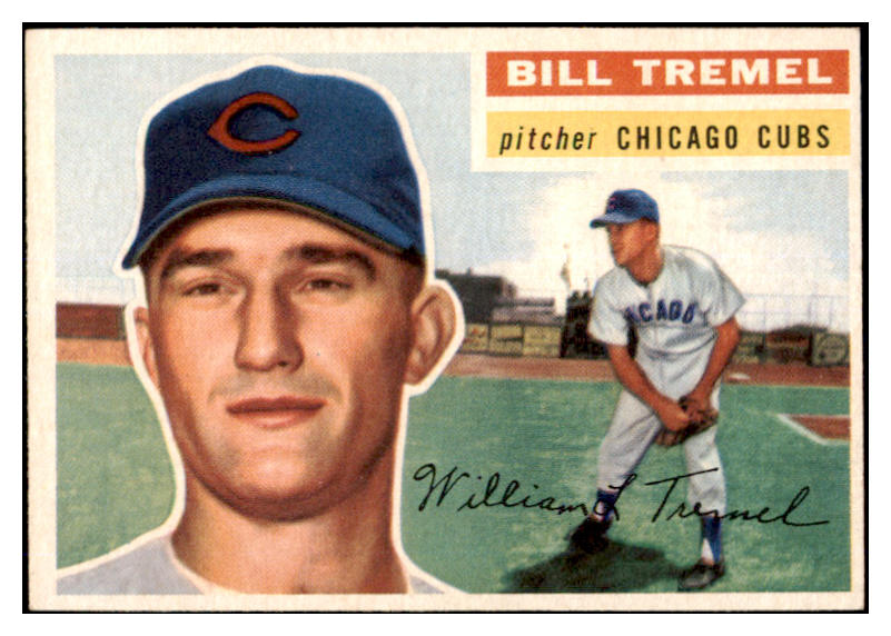 1956 Topps Baseball #096 Bill Tremel Cubs EX-MT White 528379