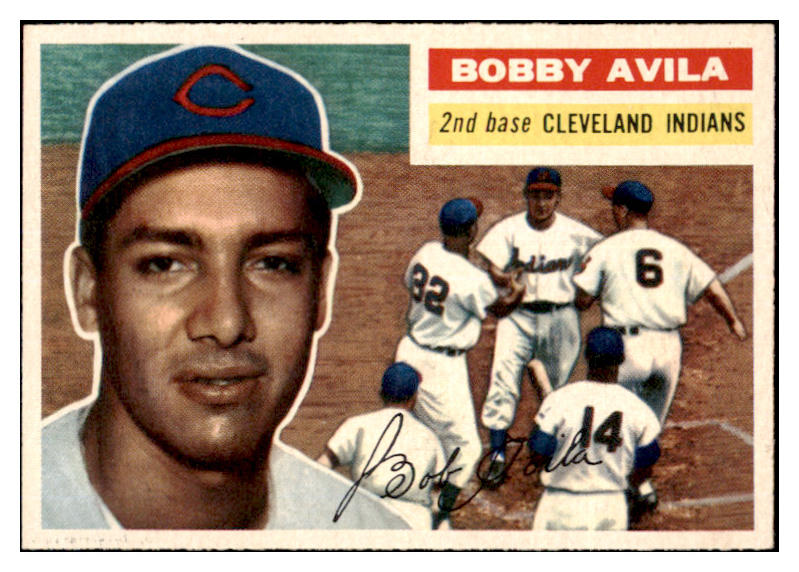 1956 Topps Baseball #132 Bobby Avila Indians EX-MT Gray 528384