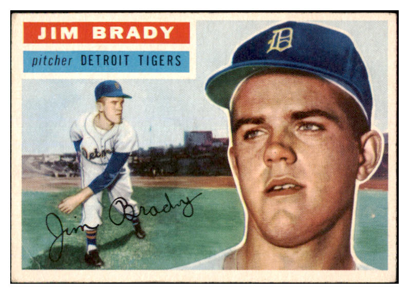 1956 Topps Baseball #126 Jim Brady Tigers EX-MT Gray 528396