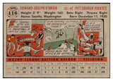 1956 Topps Baseball #116 Eddie O'Brien Pirates EX-MT Gray 528402