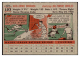 1956 Topps Baseball #103 Willie Miranda Orioles EX-MT Gray 528408