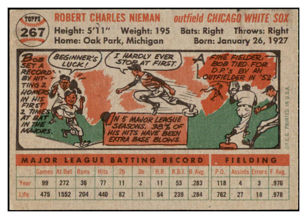 1956 Topps Baseball #267 Bob Nieman White Sox EX-MT 528418