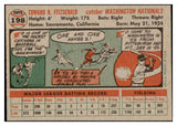 1956 Topps Baseball #198 Ed Fitzgerald Senators EX-MT 528438