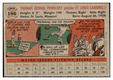 1956 Topps Baseball #196 Tom Poholsky Cardinals EX-MT 528440