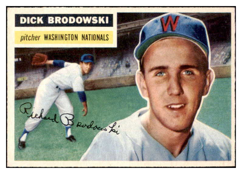 1956 Topps Baseball #157 Dick Brodowski Senators EX-MT Gray 528451
