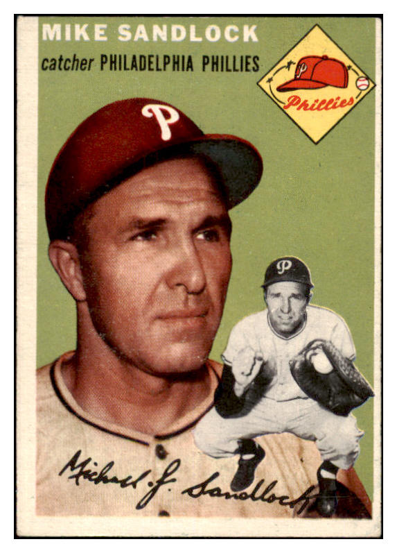 1954 Topps Baseball #104 Mike Sandlock Phillies EX 528475