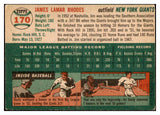 1954 Topps Baseball #170 Dusty Rhodes Giants EX 528508