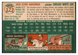 1954 Topps Baseball #173 Jack Harshman White Sox EX 528509