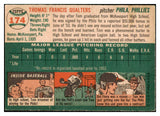 1954 Topps Baseball #174 Tom Qualters Phillies EX 528510
