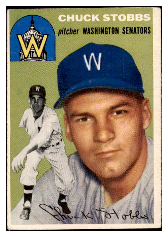 1954 Topps Baseball #185 Chuck Stobbs Senators EX 528512
