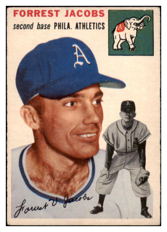 1954 Topps Baseball #129 Spook Jacobs A's EX 528514