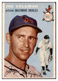 1954 Topps Baseball #156 Joe Coleman Orioles EX 528519