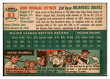 1954 Topps Baseball #053 Jack Dittmer Braves VG-EX 528526