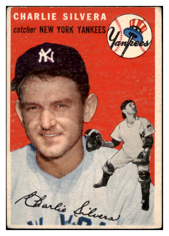 1954 Topps Baseball #096 Charlie Silvera Yankees VG-EX 528535