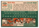 1954 Topps Baseball #160 Ralph Kress Indians VG-EX 528570