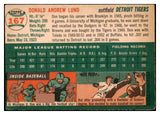 1954 Topps Baseball #167 Don Lund Tigers VG-EX 528572