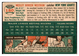 1954 Topps Baseball #180 Wes Westrum Giants VG-EX 528575