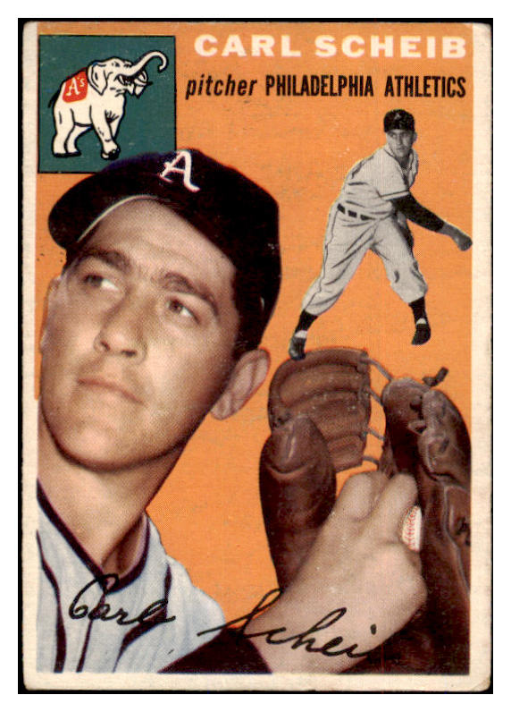 1954 Topps Baseball #118 Carl Scheib A's VG-EX 528582
