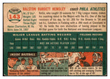 1954 Topps Baseball #143 Rollie Hemsley A's VG-EX 528593