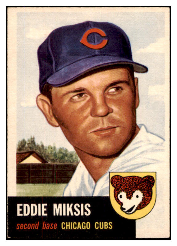 1953 Topps Baseball #039 Eddie Miksis Cubs EX-MT 528600