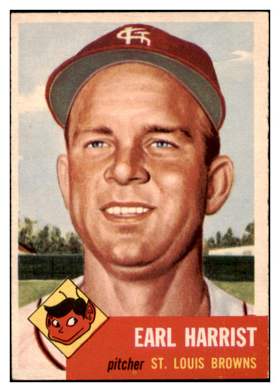 1953 Topps Baseball #065 Earl Harrist Browns EX-MT 528602