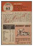 1953 Topps Baseball #065 Earl Harrist Browns EX-MT 528602
