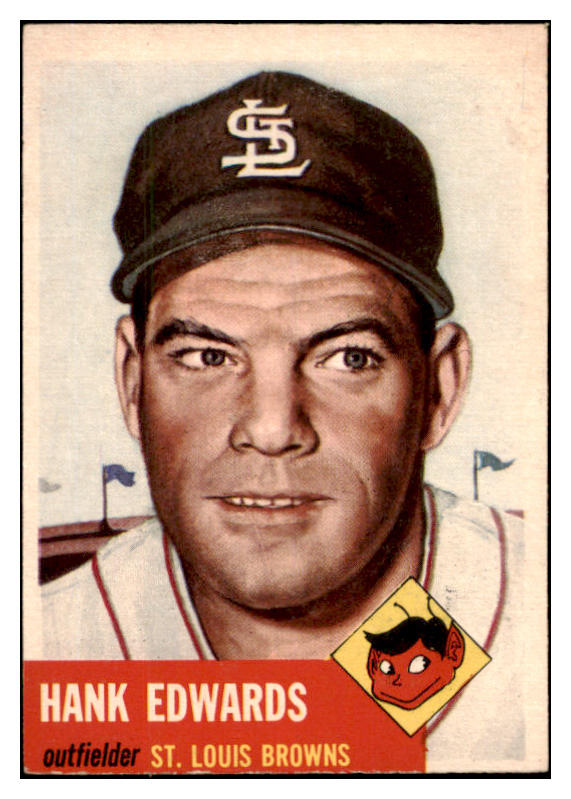 1953 Topps Baseball #090 Hank Edwards Browns EX-MT 528604