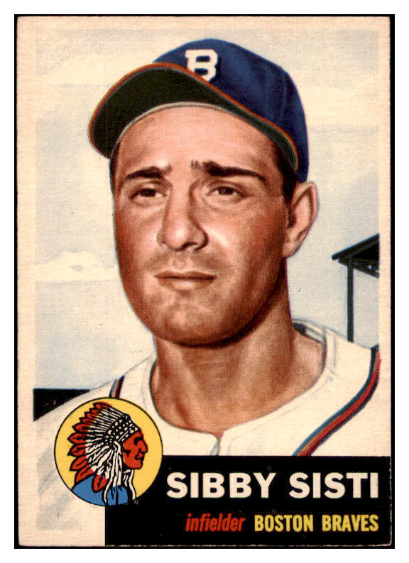 1953 Topps Baseball #124 Sibby Sisti Braves EX-MT 528610