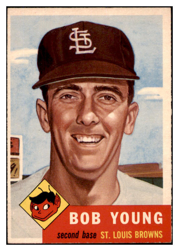 1953 Topps Baseball #160 Bob Young Browns EX-MT 528618