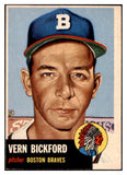 1953 Topps Baseball #161 Vern Bickford Braves EX-MT 528619