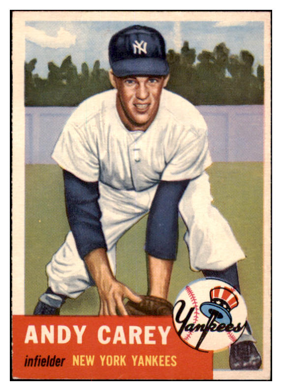 1953 Topps Baseball #188 Andy Carey Yankees EX-MT 528623