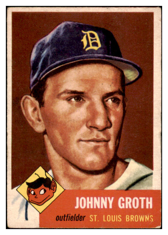 1953 Topps Baseball #036 Johnny Groth Browns EX 528629