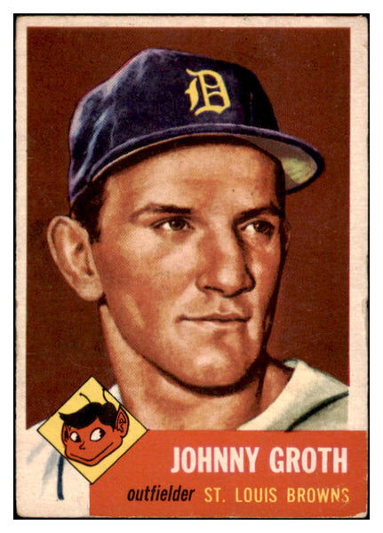 1953 Topps Baseball #036 Johnny Groth Browns EX 528629