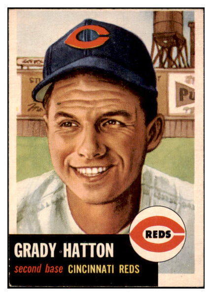 1953 Topps Baseball #045 Grady Hatton Reds EX 528630