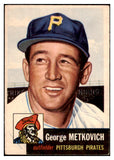 1953 Topps Baseball #058 George Metkovich Pirates EX 528634